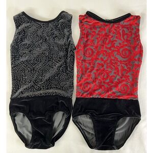 Dance Wear Girls Lot‎ 2 Red Black Velvet Girls
